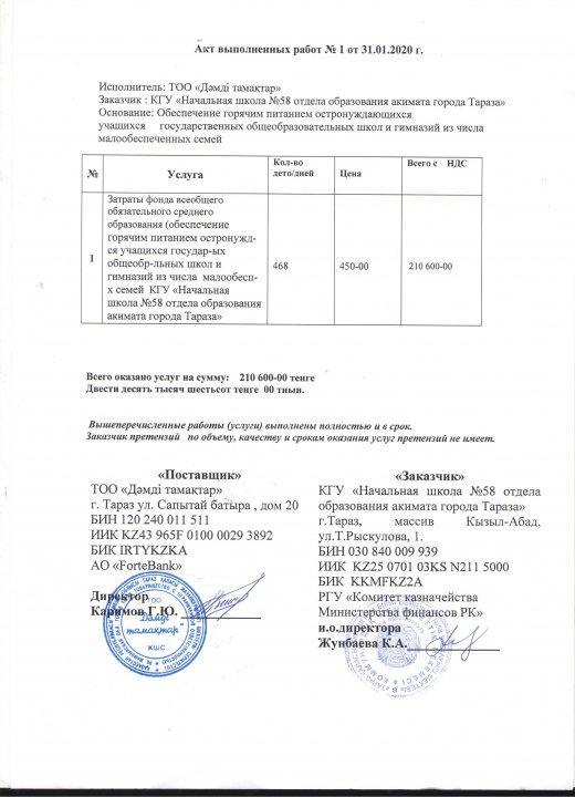 АКТ выполненных работ 2020 г, 2021 г
